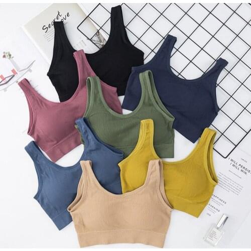 Women Tank Tops Streetwear Push Up Cropped Top for Female Lounge Solid Color Casual Sexy Lingerie Wirefree Camisole Fashion Girl