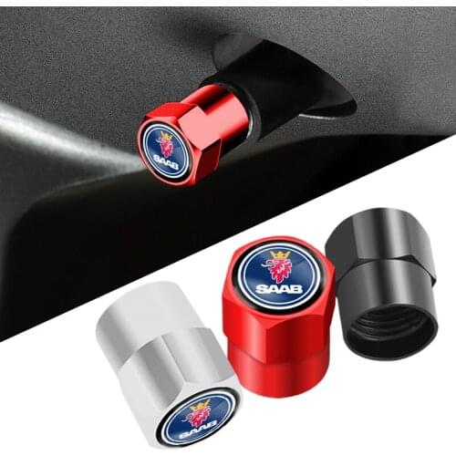 4Pcs Metal Wheel Valve Stem Caps Car Styling Tire Valve Tyre Caps For SAAB 9-4X 9-7X 9-3 9-5 9-2X 9-X 9000 900 600 99 97 Monster