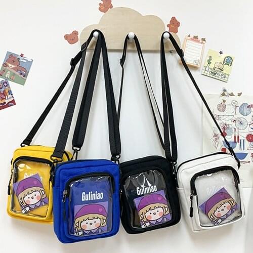 Mini Messenger Bag Womens Cute PVC Transparent Small Transparent Ita Bag Ladies Shoulder Bag Girls Phone Purses