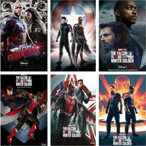 5D DIY Diamond Painting Kit Marvel The Falcon and The Winter Soldier Comics American TV Wall Art Pictures for Home Decoration