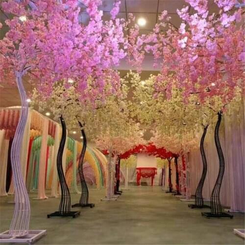 New Arrival Wedding Props Road Cited Simulation Cherry blossom Flower with Iron Arch Frame For Party Centerpieces Decoration