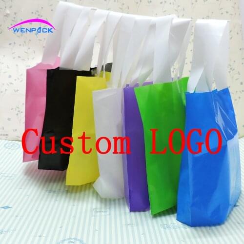 Custom print logo gift plastic bag,handle packaging bag/shopping bags for clothing