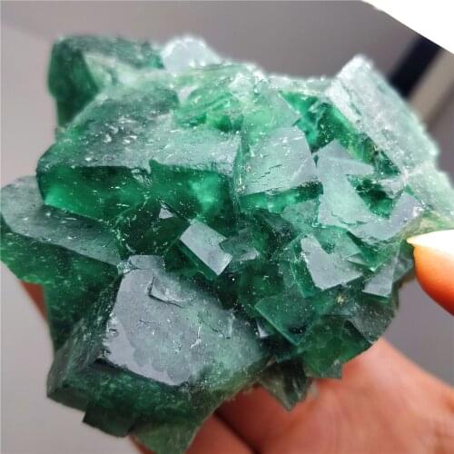 Natural Raw Crystal Stone Unpolished Green Fluorite Rough Rock Oblique Cube Cluster Crystals Reiki Decor