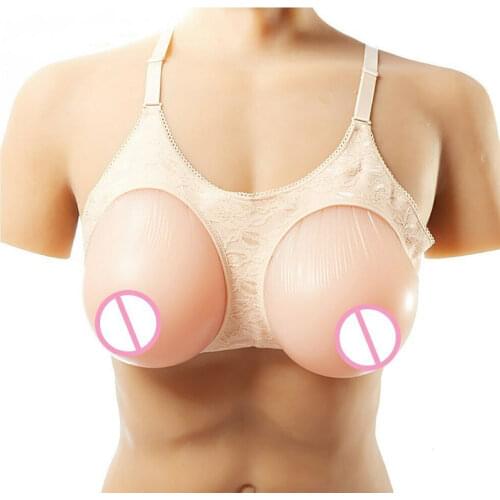 Silicone 4600g Huge Breast Form with Shoulder Straps Sexy Female Shemale Fake Breast Transgender Queen Transvestite Mastectomy