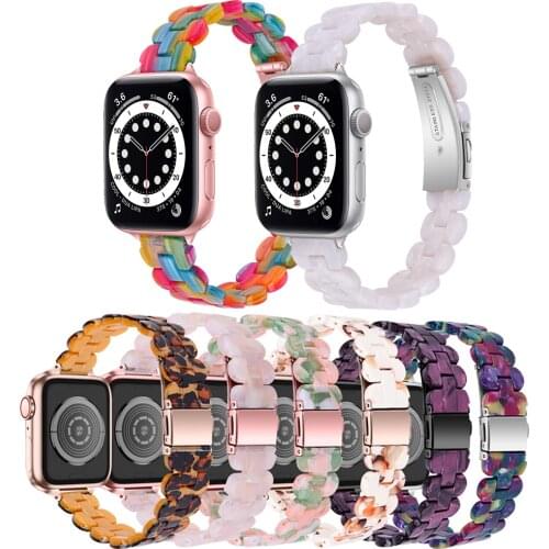 Slim Resin Band for Apple Watch 6 5 4 SE 44mm 40mm Replacement Bracelet Wrist Srap for iwatch series 3 2 1 42mm 38mm Accessories