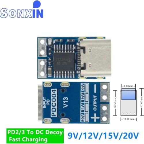 PDC004-PD PD decoy module PD23.0 to DC DC trigger extension cable QC4 charger 9V 12V 15V 20V