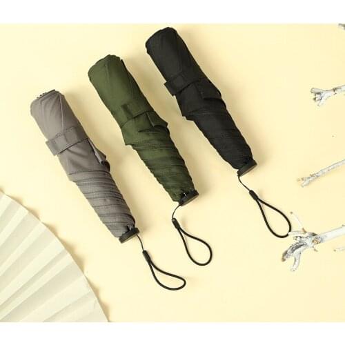 110g Ultralight Small Umbrella Men Business Portable Three Folding Umbrella Rain Women Windproof Black Umbrella Guarda Chuva