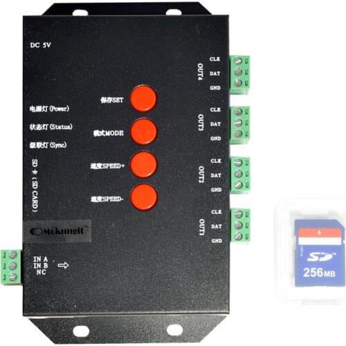 T-4000S Programmable SD Card Controller Module Light String Full Color Controller Symphony Light Curtain Controller Spot