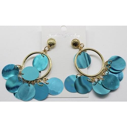 Vintage Boho Earrings Women 2018 Fashion Metal Round Statement Jewelry Multi Color Layers Acrylic Wedding Drop Dangle Earrings