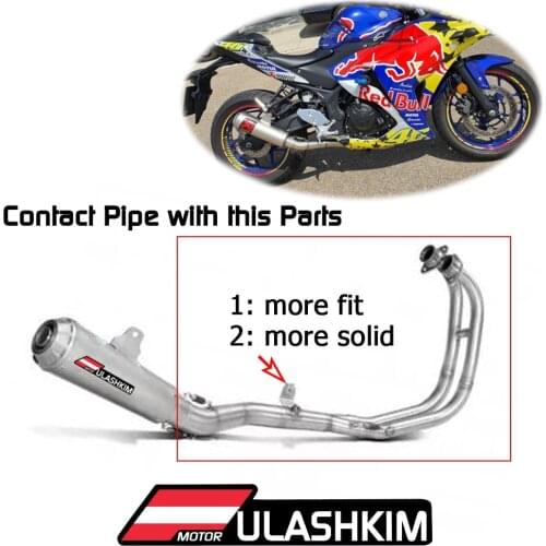 For Yamaha YZF R3 R25 YZF-R3 MT03 MT-03 2014 to 2017 Motorcycle Exhaust Middle Bend Link Pipe + Muffler Slip-On