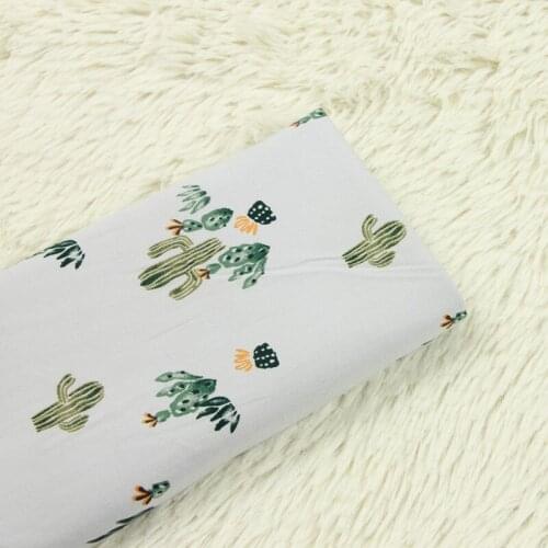 High quality pure cotton fabric tabby Thick cotton tissu Cactus printing tissus Handmade DIY bag clothes fabrics