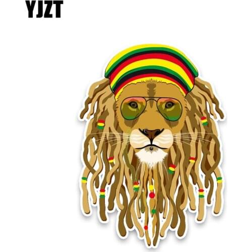 YJZT 9.7*13.7CM Volk Handsome Lion Car Sticker Animal High Quality PVC Decals C1-3138