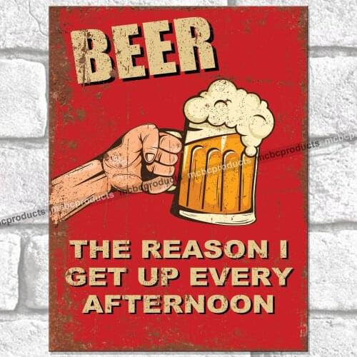 Funny Beer Afternoon Metal Signs Vintage Retro Wall Plaque Bar Pub Man Cave Sign