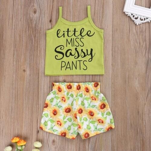 1-4T Toddler Kid baby Girl Floral Clothes set Summer Sleeveless Top Tank Flower Shorts set Elegant Beach Cute Sweet Outfit