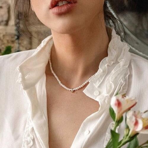 2019 New Kolye Choker Collares Pearl Necklace Female Ins Web Celebrity Contracted Small Pure And Fresh Chain Chocker Clavicle