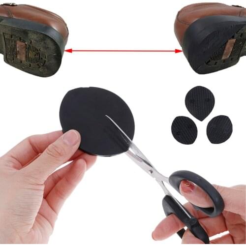 1pair Mens Black DIY Stick On Shoes Sole Anti-Slip Hard-Wearing Mat Soles Pads Sticker For Shoes
