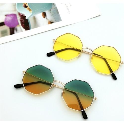 1pcs Colorful Lens Metal Frame SunglassesWomen Fashion Irregular Girls Eyewear Glasses women Drive Goggles Anti-UV400 Wholesale