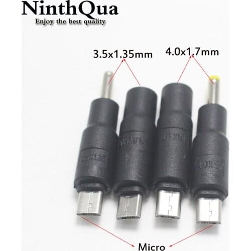 1pcs Micro usb male connector to 3.5x1.35mm 4.0x1.7mm DC Power Male Female plug socket jack Adaptor connector 3.5x1.35 4.0*1.7