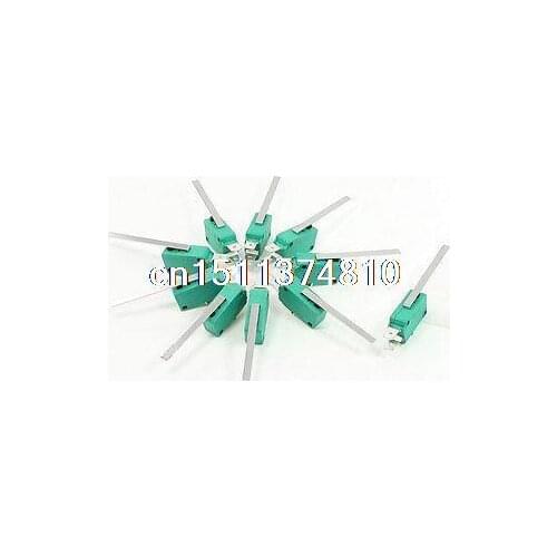 10pcs 250VAC 16A SPDT 3-Pin Long Straight Hinge Lever Mini Microswitch Green