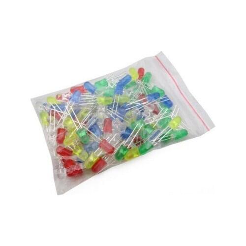 100pcs/lot 3mm White Green Red Blue Yellow LED Light Bulb Emitting Diode Lamps Brand New