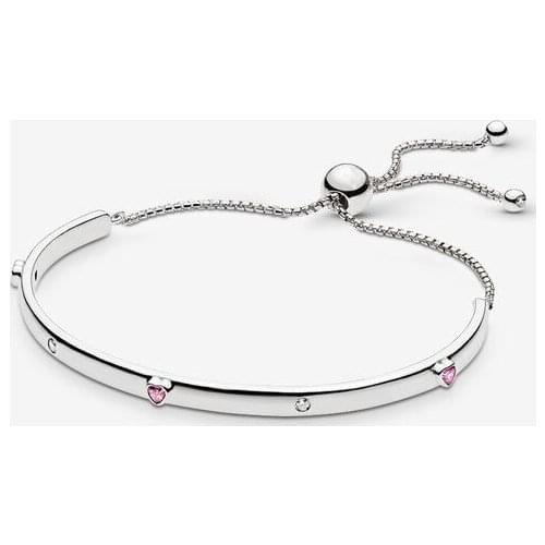 100% 925 Sterling Silver Explosion of Love Bracelets for Women Fashion DIY Jewelry Pink & Clear CZ Bracelet argent 925