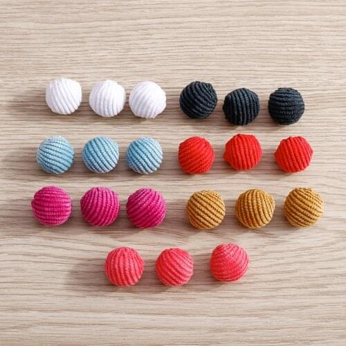 15pcs 14*17mm Candy Colors Plush Ball Beads Charms Pendants for Women Girls Handmade Drop Earrings DIY Jewelry Findings Crafts