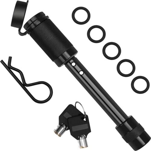 5/8'' Hitch Locking Pin with Keys Spring Clip 5 Rubber O-rings Set for Heavy-duty Trailer
