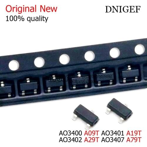 50PCS AO3400 A09T AO3401 A19T AO3402 A29T AO3407 A79T SMD transistor
