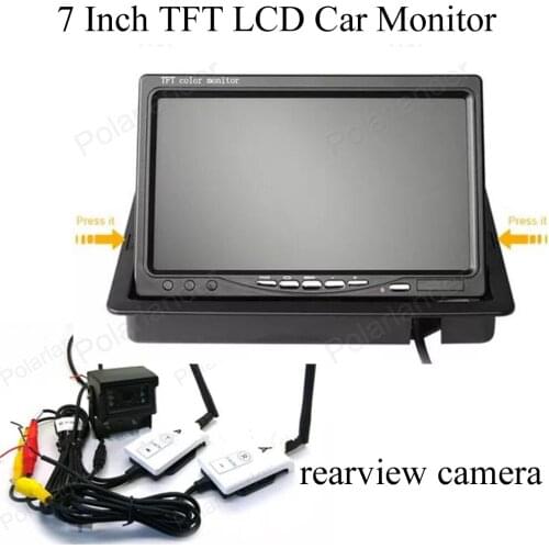7 Inch TFT LCD 480 x 234 2 AV input DVD VCR 12V Car Monitor for Car DVD VCD STB with 18 LED night vision rear view camera