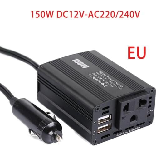 Car power inverter dc 12v to ac 220v and ac 110v converter Dual usb car charger adapter 150W portable car auto modified save EU