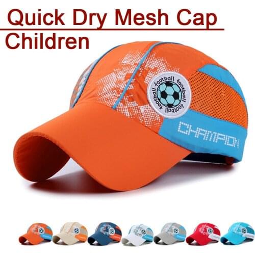2021 Summer Childrens Baseball Cap Quick Dry Patchwork Mesh Cap Boys Girls Baseball Caps Child Breathable Adjustable Sun Hat