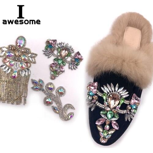 Shining Chain Bridal Wedding Party Shoes Accessories High Heels Boots Shoes DIY Manual Rhinestone Shoe Decorations Shoe flower