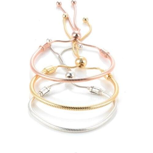 100% 925 Sterling Silver Pan Bracelet New Open Stretch Snake Bone Creative Foundation Diy Bracelet Fit Diy Charm Women Jewelry