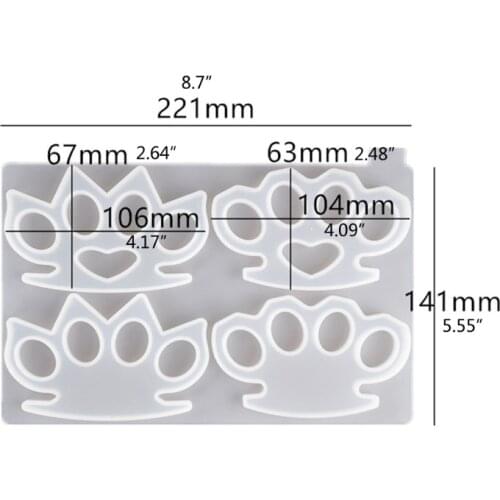 Self Defense Keychain Resin Mold Tiger Paw Five Finger Knuckles Pendant Molds Dropshipping