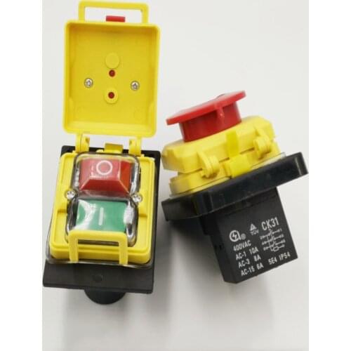 CK31 400VAC 3 phase magnetic self-locking switch, 3 phase start button, cutting machine switch