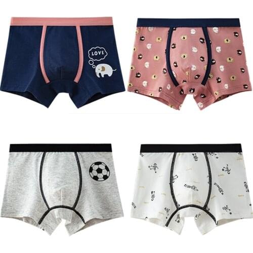 Cotton Spandex Boys Boxer Underwear Football Stretchy Kids Boy Shorts Bottoms Kids Clothes for 9 10 11 12 Years Old OKU203022
