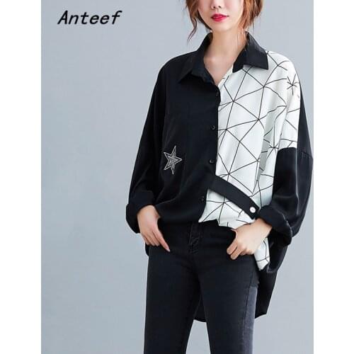Long sleeve plus size oversiz cotton vintage korean style Casual loose autumn shirt women blouse 2021 clothes ladies tops