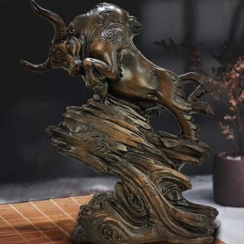 Of hong hua new unstoppable cattle wooden furnishing articles furnishing articles crafts wholesale gift custom resin