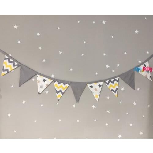 Jaju Baby KidiMoon Gray Yellow Zigzag Baby / Kids Room Streamer