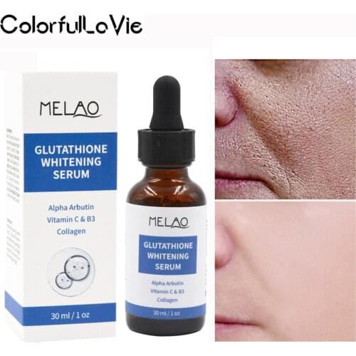 Glutathione Lightening Serum Alpha Arbutin Vitamin C & B3 Collagen Reducing Dark Spots Blemishes Serum Face Care Essence