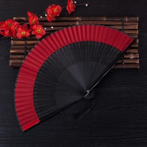 Red festive folding fan Chinese wind classical antiquity women dress with fan