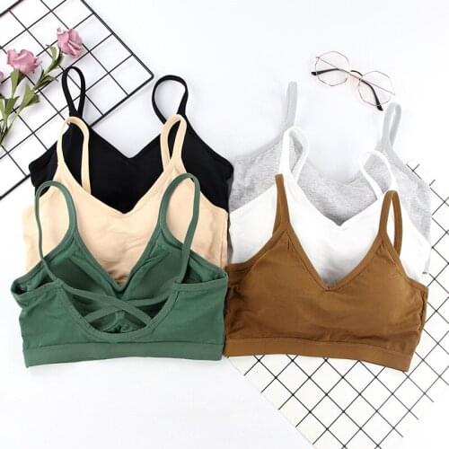 Women Tank Crop Top Seamless Underwear Crop Top Female U Back Short Tops Women Sexy Lingerie Sleeveless Padded Camisole