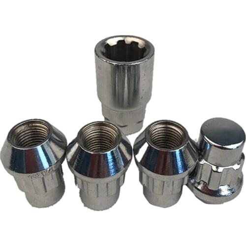 M12x1.25 For Nissan 4+1 Wheel Screws Anti-theft Nuts Screw Security Lock Bolts Cone Slot