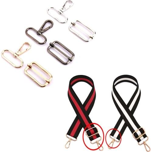 25mm/32mm/38mm/50mm Metal Slider Tri Glide Adjustable Buckle & 18 Pcs Clasp Swivel For Backpacks Straps