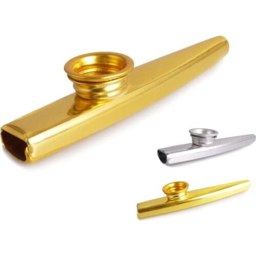Metal Kazoo Aluminum Alloy Metal Diaphragm Mouth Flute Lightweight Portable Gold And Silver for Guitar Ukulele Accompaniment