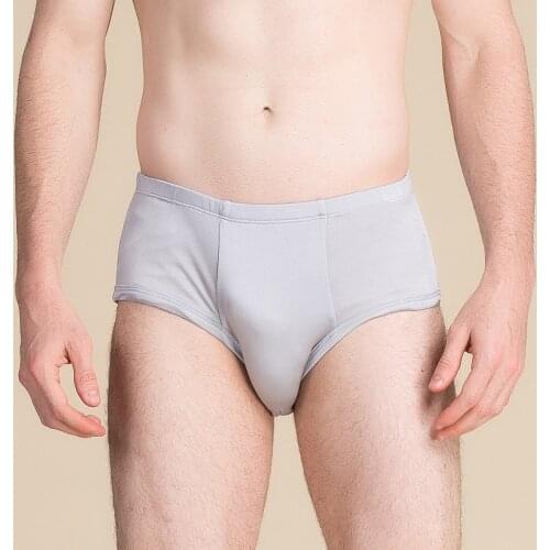 Mens silk underpants mid waist thin mulberry silk triangle underpants comfortable, breathable and loose shorts in summer 9112