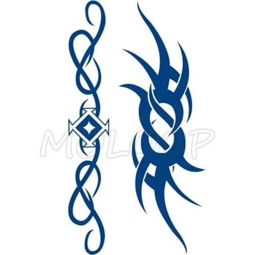 Juice Tattoo Sticker Hand Band Totem Flame Waterproof Temporary Makeup Fake Tatoo Body Art for Women Men Lasting To 5 -15 Days