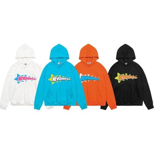2021 New Fashtion Loose Cotton Pullover Hooded Sweatwear Harajuku Hip Hop Letter Winter Fall Men