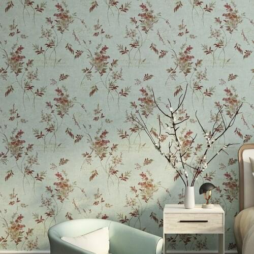 Beibehang retro green pastoral flowers 3d flooring Wallpaper For Wall 3 D Classic Embossed TV Room Bedroom Wall paper Home Decor