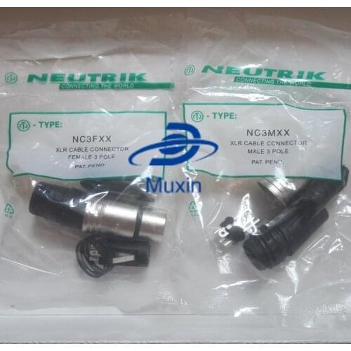 20PCS/lot original FOR NEUTRIK connector 10PCS NC3MXX & 10PCS NC3FXX Male et femelle Un ensemble 3 Broches XLR Connecteur avec